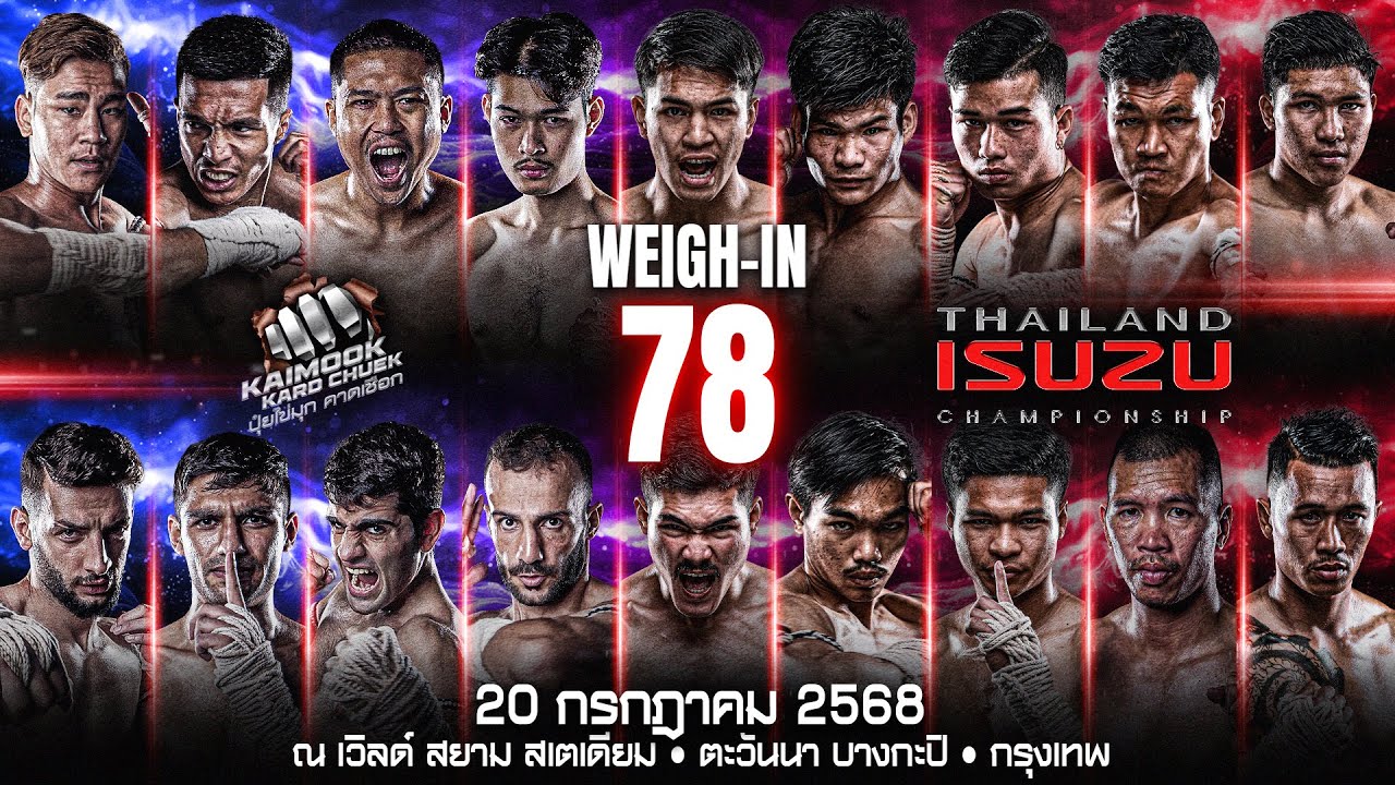 ไทยไฟท์ ลีก #78 | การชั่งน้ำหนัก - Weigh-In (ถ่ายทอดสด 20 ก.ค. 2568)