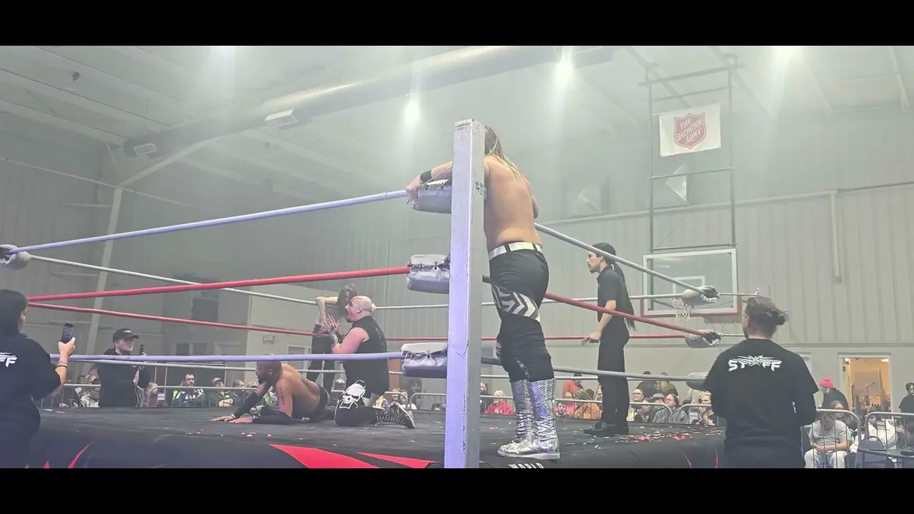 Owensboro ky 2 22 25 wwa tag match Victor Harlow & partner vs Willie & tyler Hawkins background