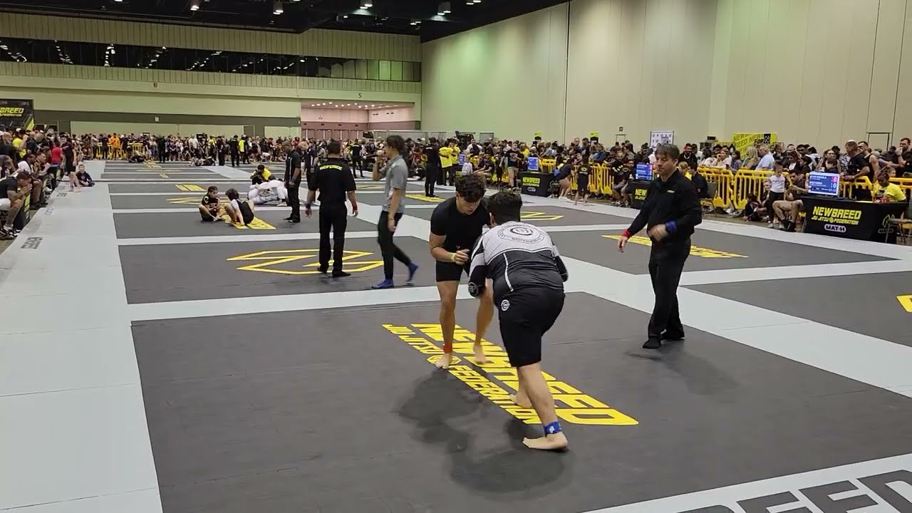 Fast Triangle Choke Win In BJJ No Gi Match Newbreed Orlando Florida background