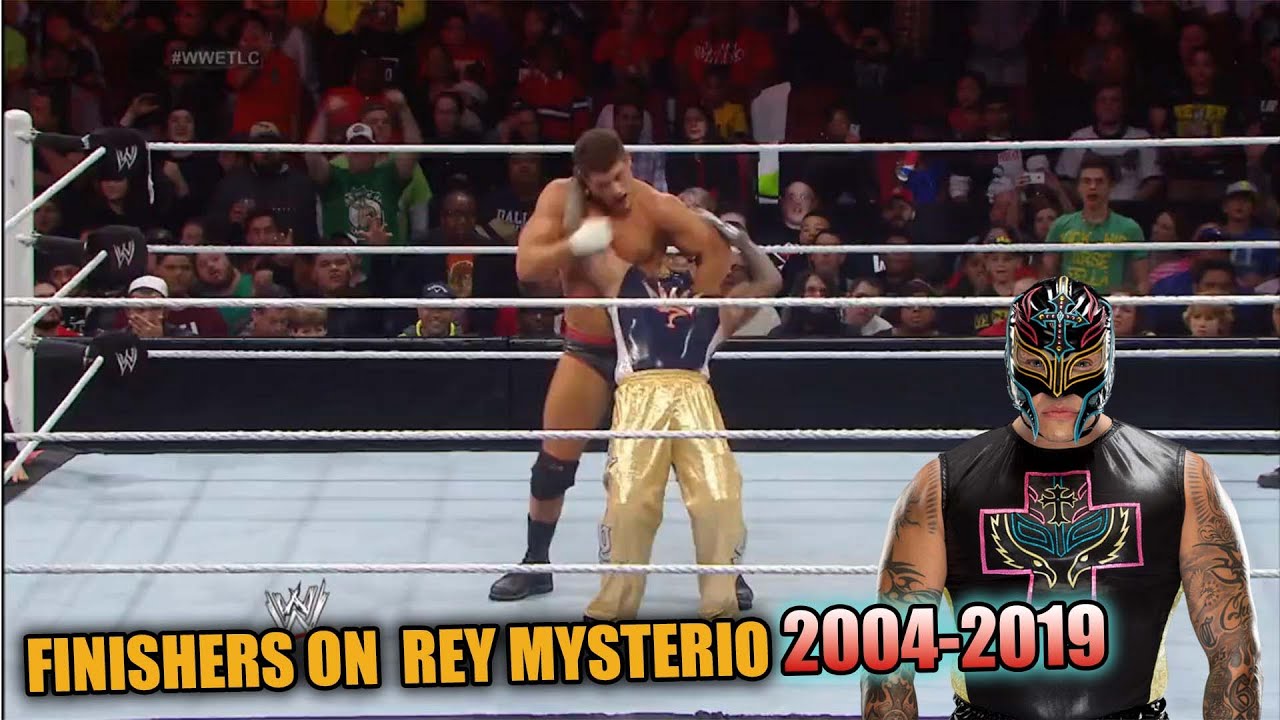 WWE ALL FINISHERS  ON REY MYSTERIO 2004 TO 2019 HIGHLIGHTS