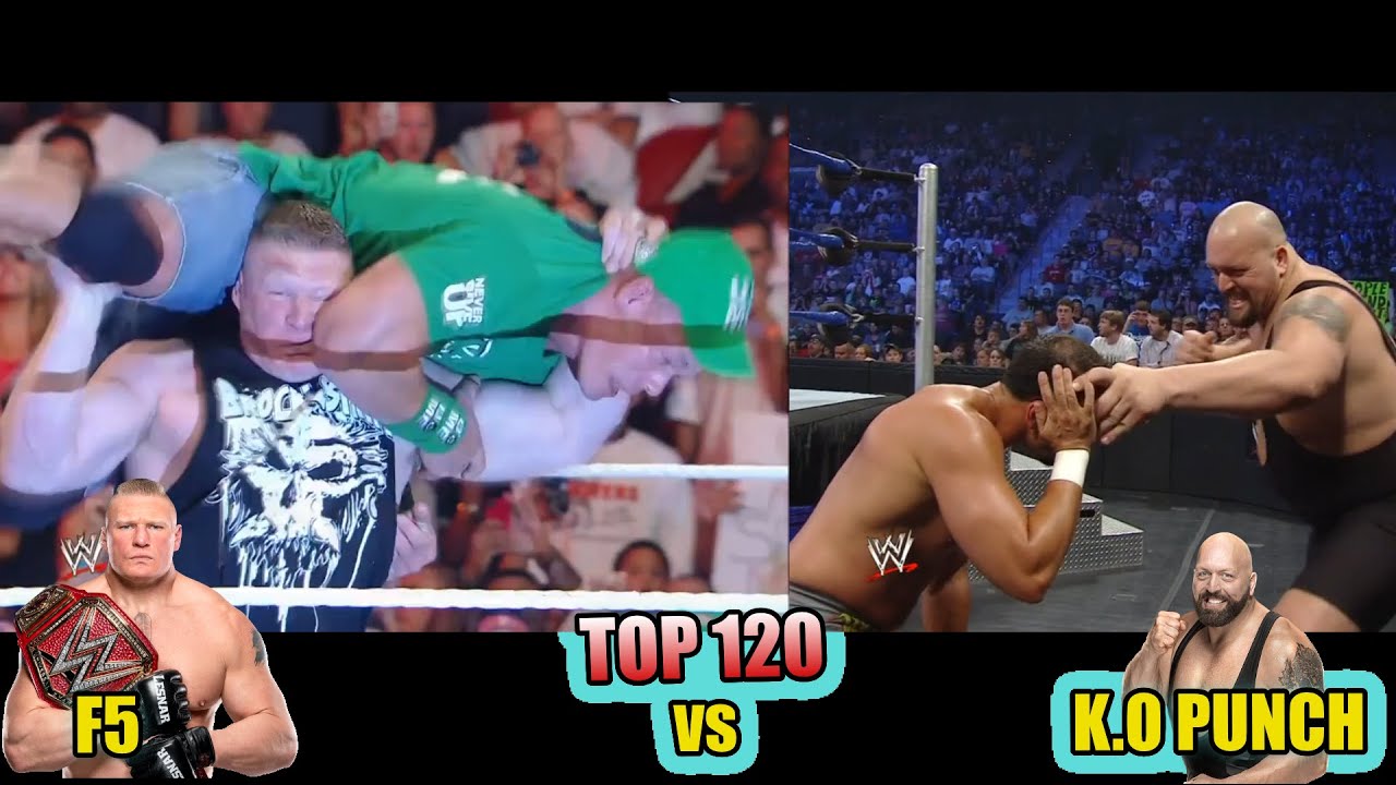 WWE Top 120 Finishers | Brock Lesnar F5 vs Big Show KO Punch | WWE Monster Power Clash