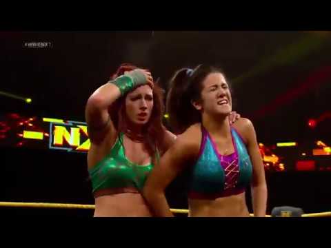 Becky Lynch and Bayley vs Charlotte and Sasha Banks Nxt 2015 HD background