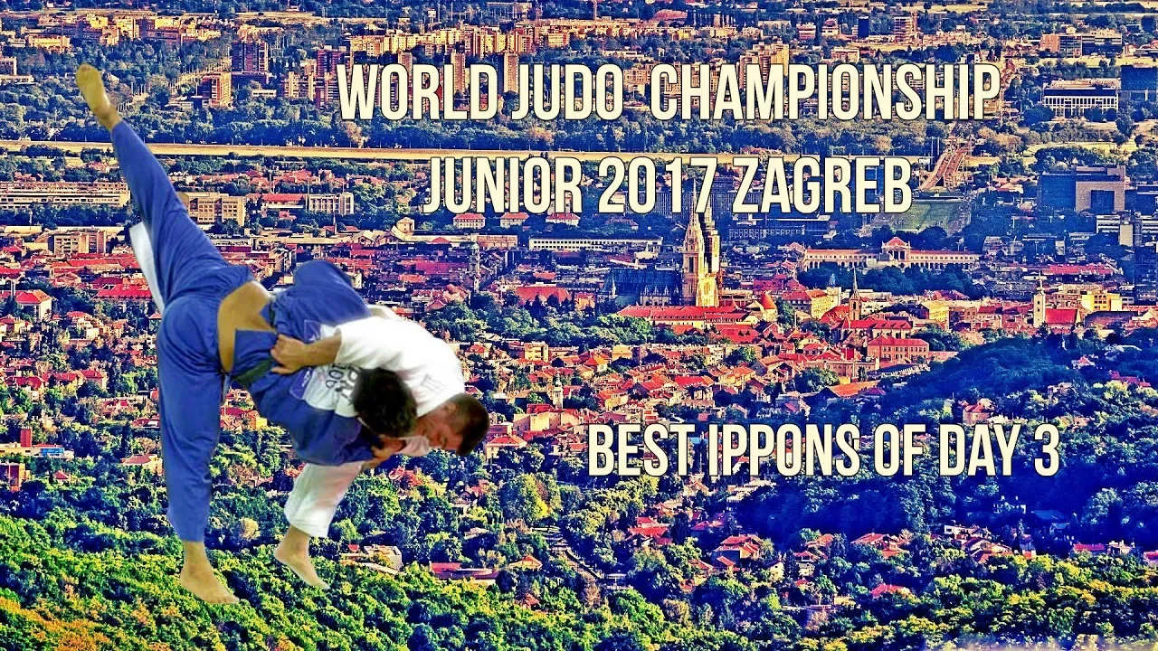 Best ippons in day 3 of World Judo Championship Juniors 2017 Zagreb background