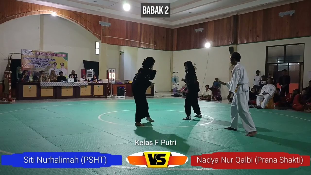 Seleksi POPDA Tahun 2022 Final F Putri, Siti Nurhalimah (PSHT) VS Nadya Nur Qalbi (Prana Shakti) backdrop