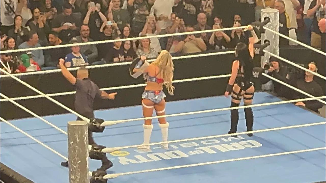 [4K] Tiffany Stratton and Stephanie Vaquer vs Giulia and Kiana James WWE SmackDown in Perth