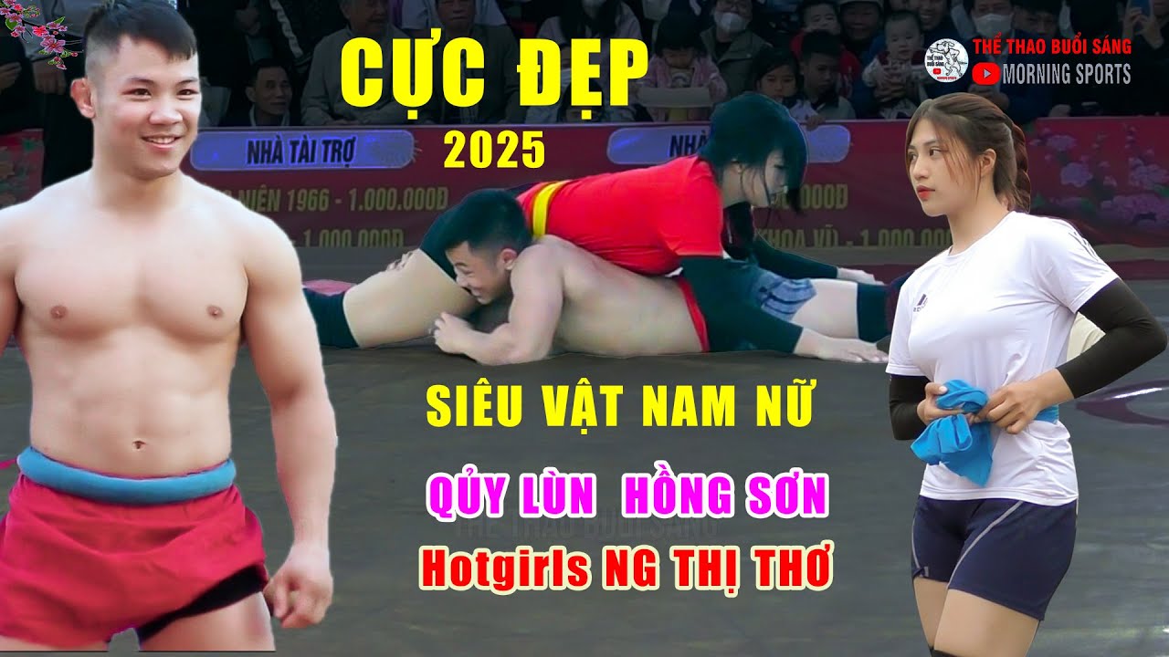 Vật Nam Nữ CỰC ĐỈNH : ĐÀO HỒNG SƠN - NGUYỄN THỊ THƠ..(men & women wrestling ) background
