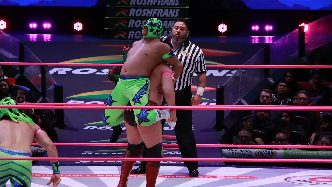 CMLL: Ángel de Oro y Niebla Roja 🆚 Futuro y Max Star background