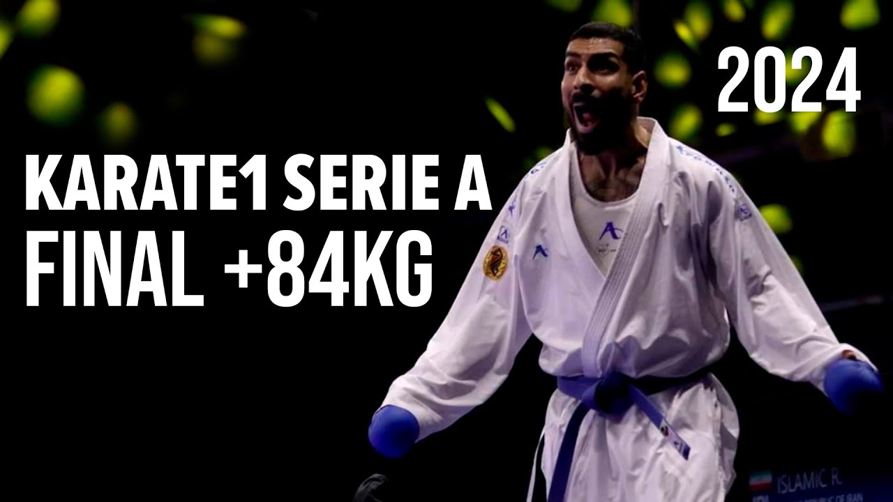 ABAZARI SALEH (IRAN) vs GUNDOG UMUT EREN (TURKEY) Karate 1-Series A 2024 ATHENS GREECE background