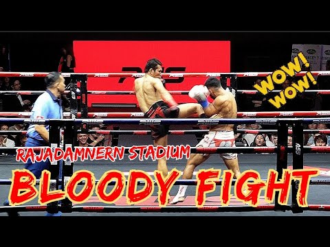 Epic Muay Thai Bloody Fight In RWS Rajadamnern Stadium background