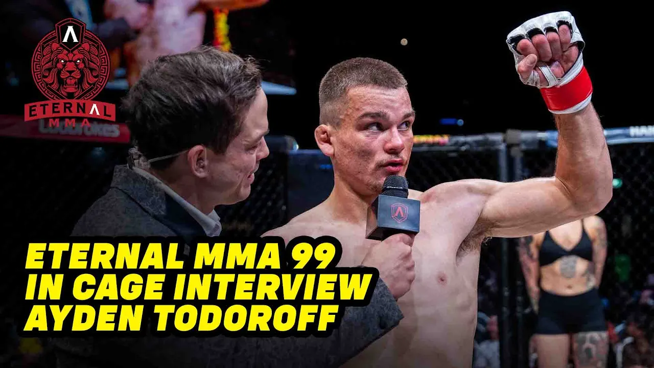 Eternal MMA 99: Ayden Todoroff: In Cage Interview background