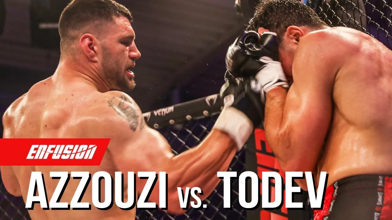 Heavyweight BRAWL Erupts In The Cage | Azzouzi vs. Todev | Enfusion Cage Events background