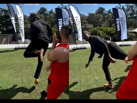 Jon Jones casually showed off his spinning back kick  🔥😅