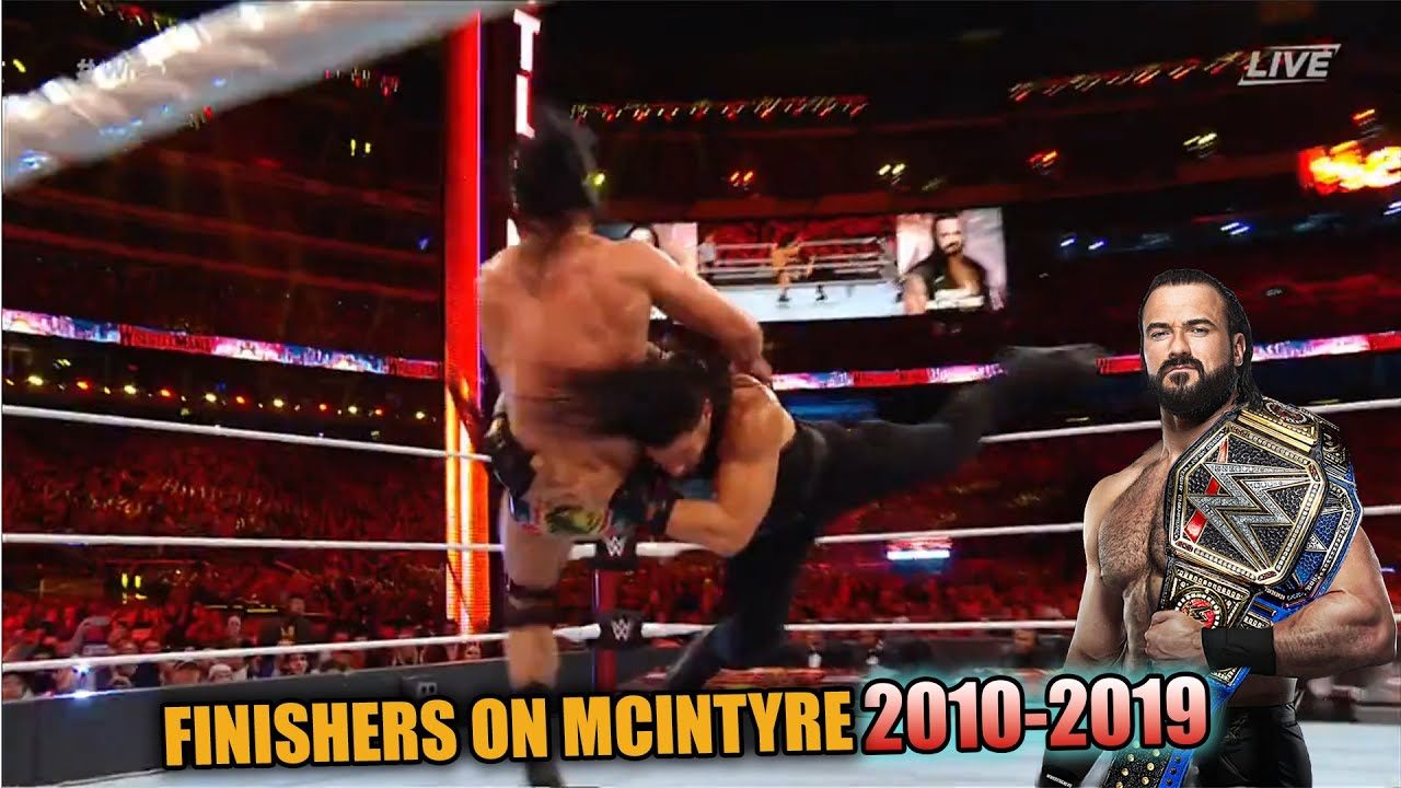 WWE ALL FINISHERS  ON DREW MCINTYRE 2010 TO 2019 HIGHLIGHTS