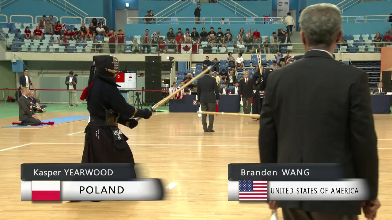 17th World Kendo Championships 4ch K.YEARWOOD(POL) vs B.WANG(USA) background