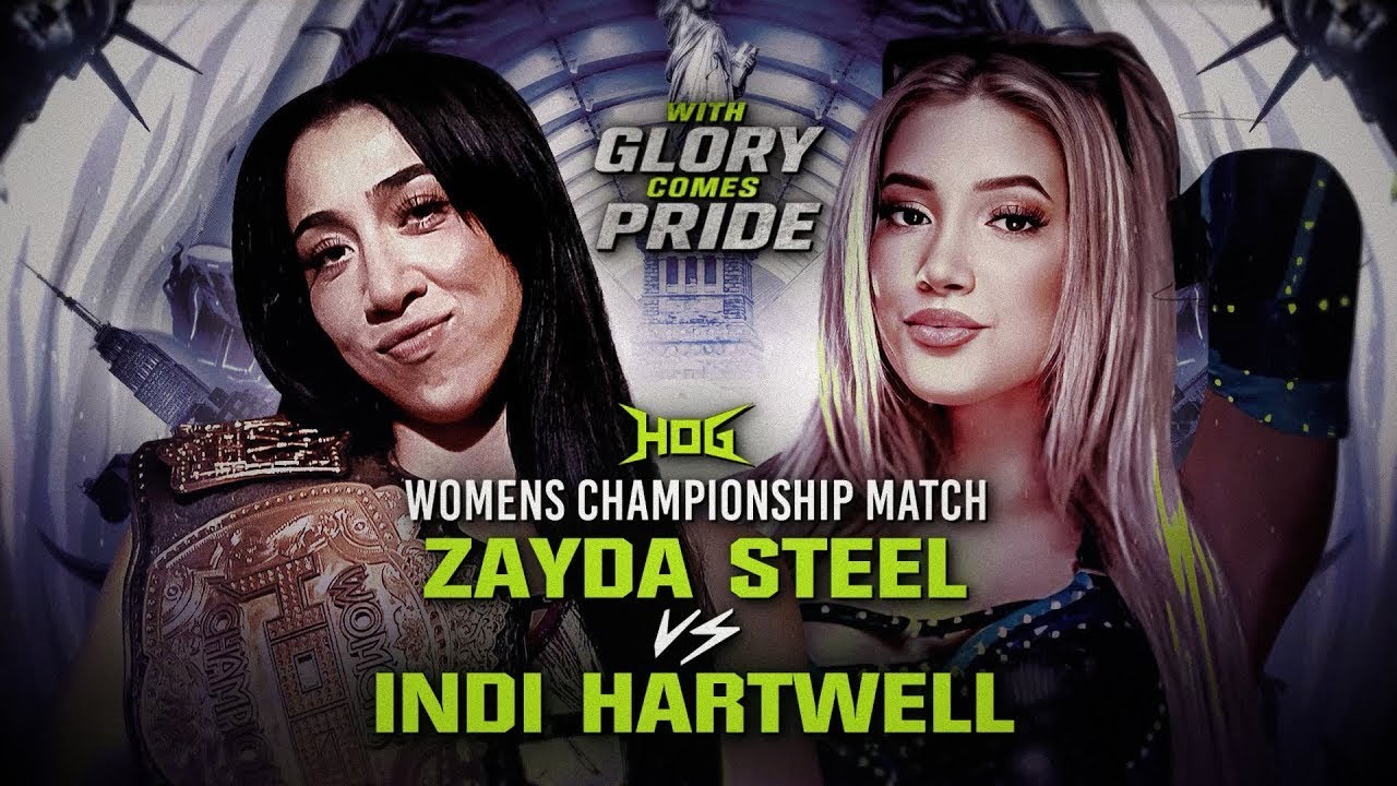 Indi Hartwell vs Zayda Steel Full Title Match HOG With Glory Comes Pride  New #wrestling  #wwe