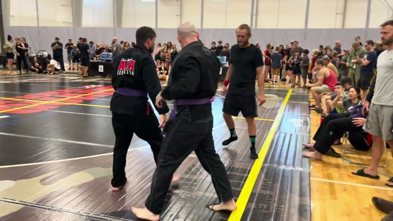 BJJ Purple Belt Match With Rear Mount Work And Choke. Idaho Aug 2024 background