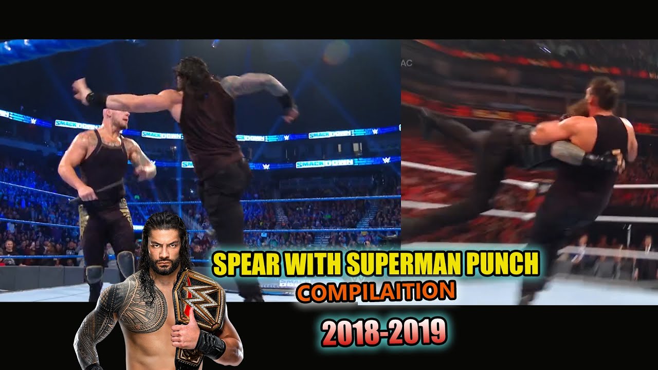 WWE Roman Reigns Superman punch with Spear Compilation 2018-2019 P4#wwe #compilation