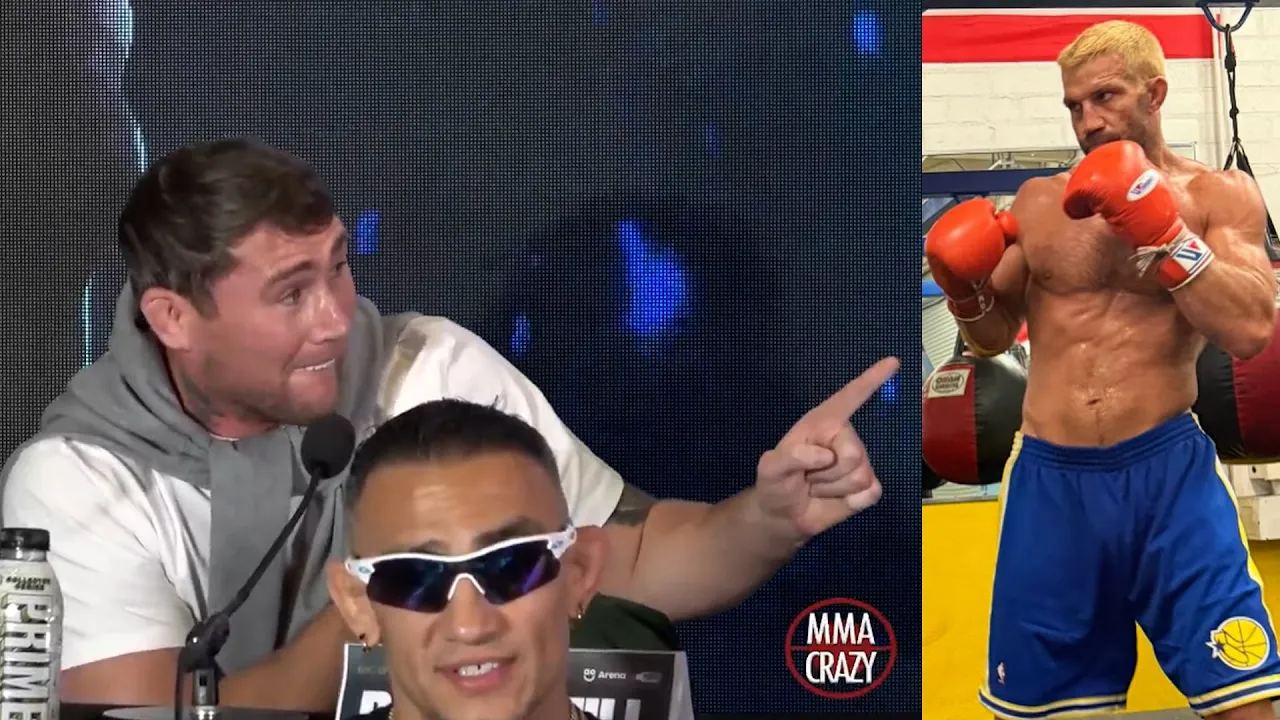 Darren Till accuses Luke Rockhold of "being on SOMETHING" ahead of Misfits Boxing Fight background