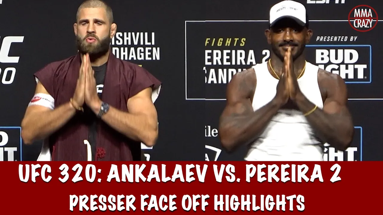 UFC 320 Pre Fight Press Conference FACE OFF Highlights background
