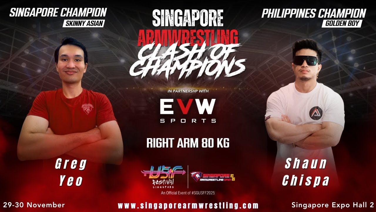 Facing the Filipino Armwrestling Champion at Singapore Open 2025! backdrop