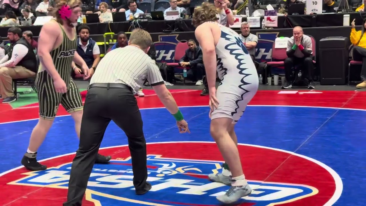 Caleb Gaskin Camden vs Matthew Dillon Colquitt 215lbs 2025 GHSA 6A State Tournament 3rd Place Match backdrop
