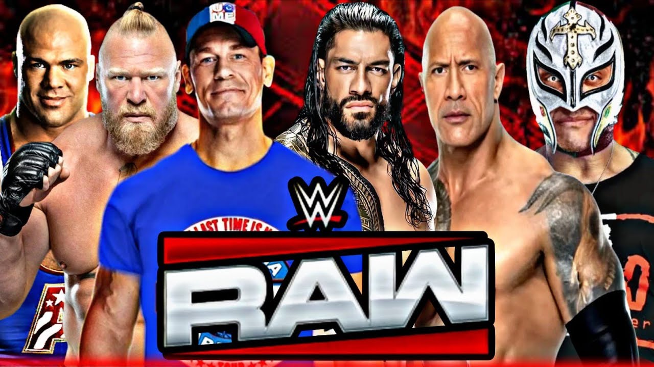 WWE Brock Lesnar,John Cena & Kurt Angel Vs. Rey Mysterio,The Rock & Roman Reigns : WWE RAW Netflix 