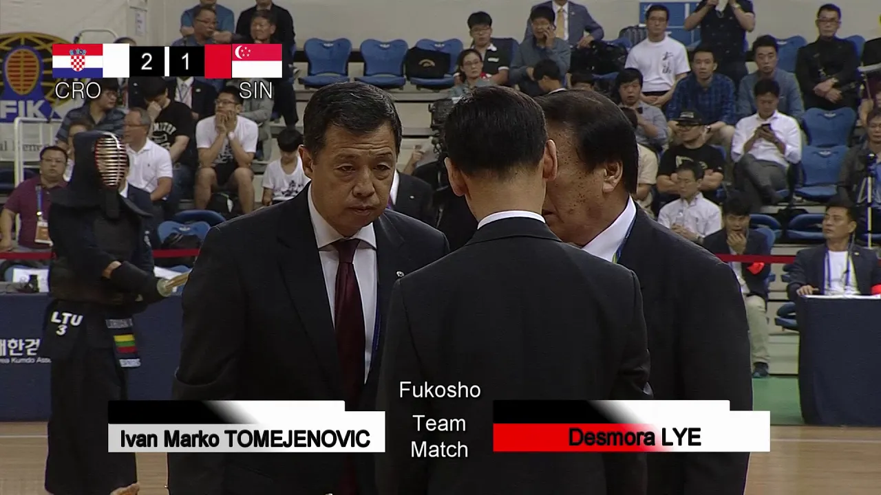 17th World Kendo Championships Men's TEAM MATCH 6ch Croatia vs Singapore