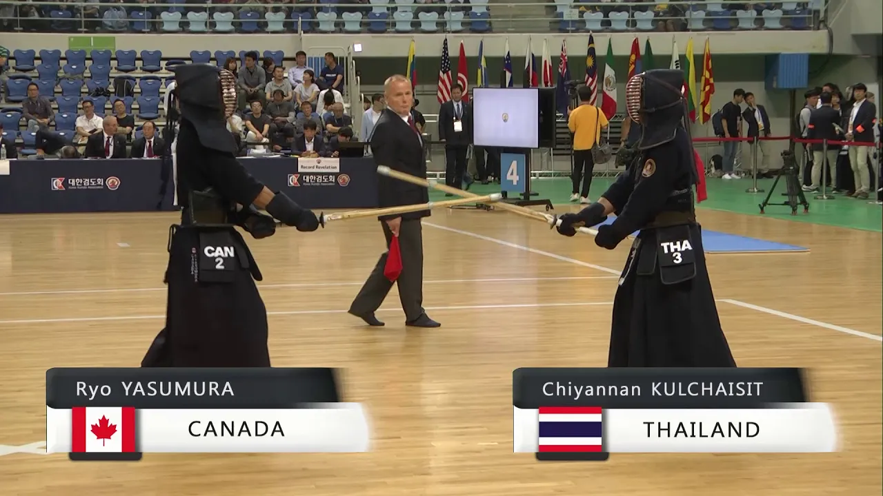 17th World Kendo Championships 3ch R.YASUMURA(CAN) vs C.KULCHAISIT(THA) background