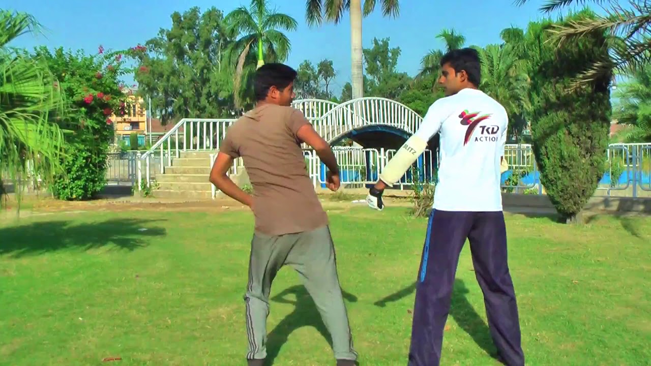 taekwondo blocking technique training background