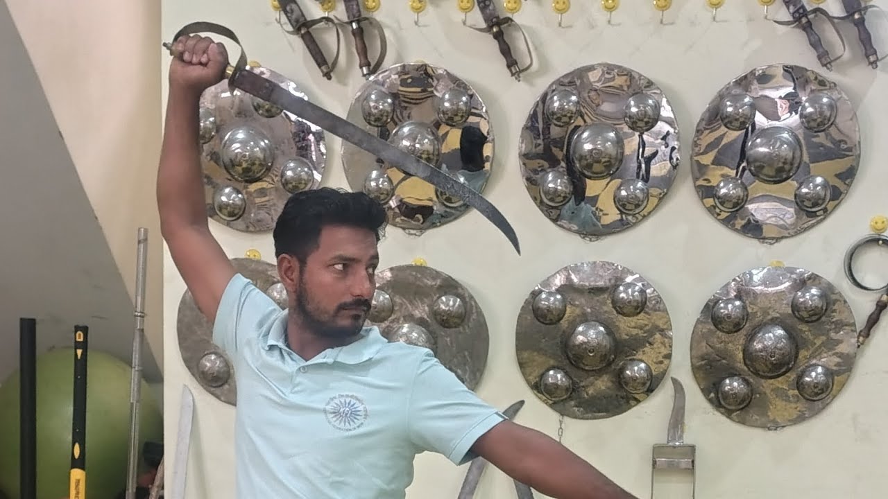 Kalarippayattu trening and full body stitching background