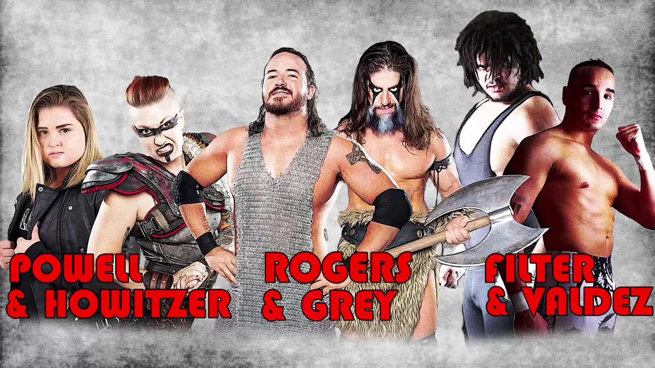 Bentley Powell & Heidi Howitzer vs Filter & Lonnie Valdez vs Bruce Rogers & Hunter Grey background