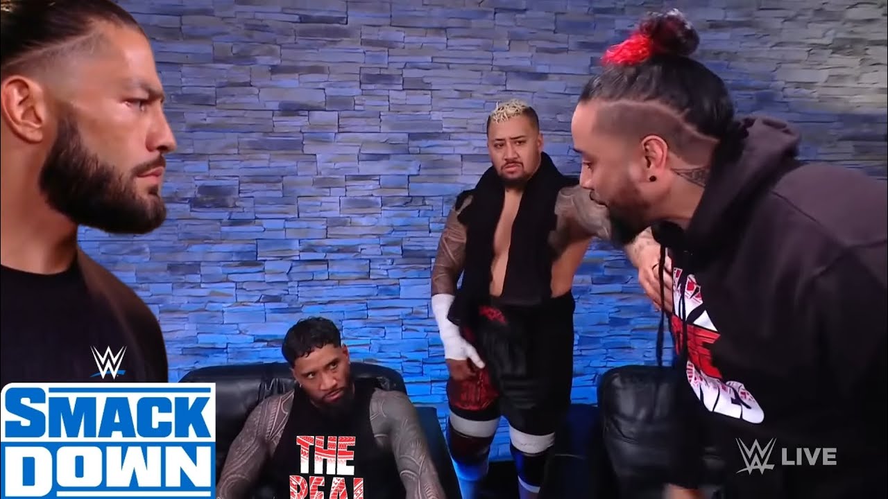 Roman Reigns & Jimmy Uso Attack Jey Uso & Solo Sikoa After WWE Summerslam 2023 backdrop