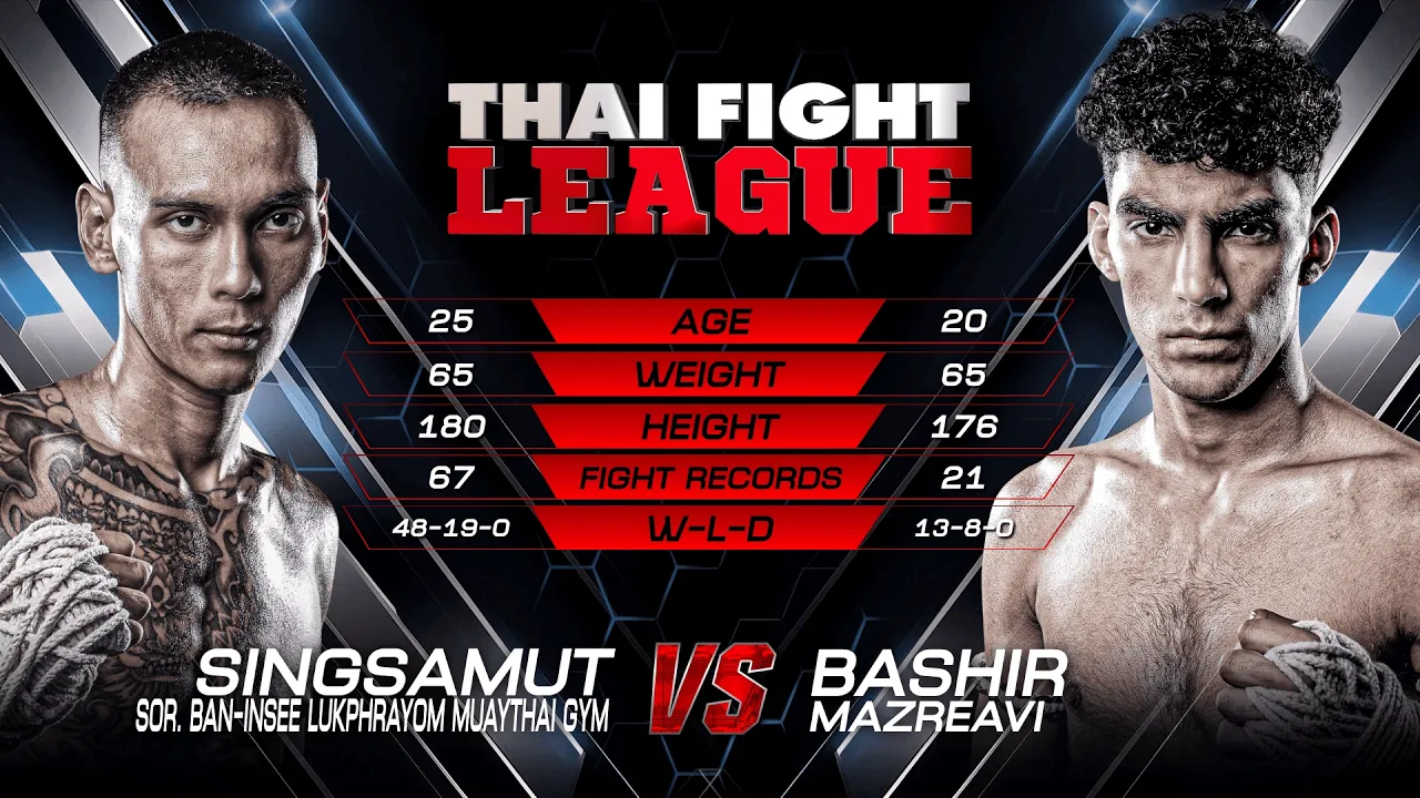 สิงห์สมุทร ศ.บ้านอินทรี ลูกพระยม มวยไทยยิม vs. บาชีร์ มาซเรอาวี่ | ไทยไฟท์ ลีก #94 | 22 ก.พ. 69