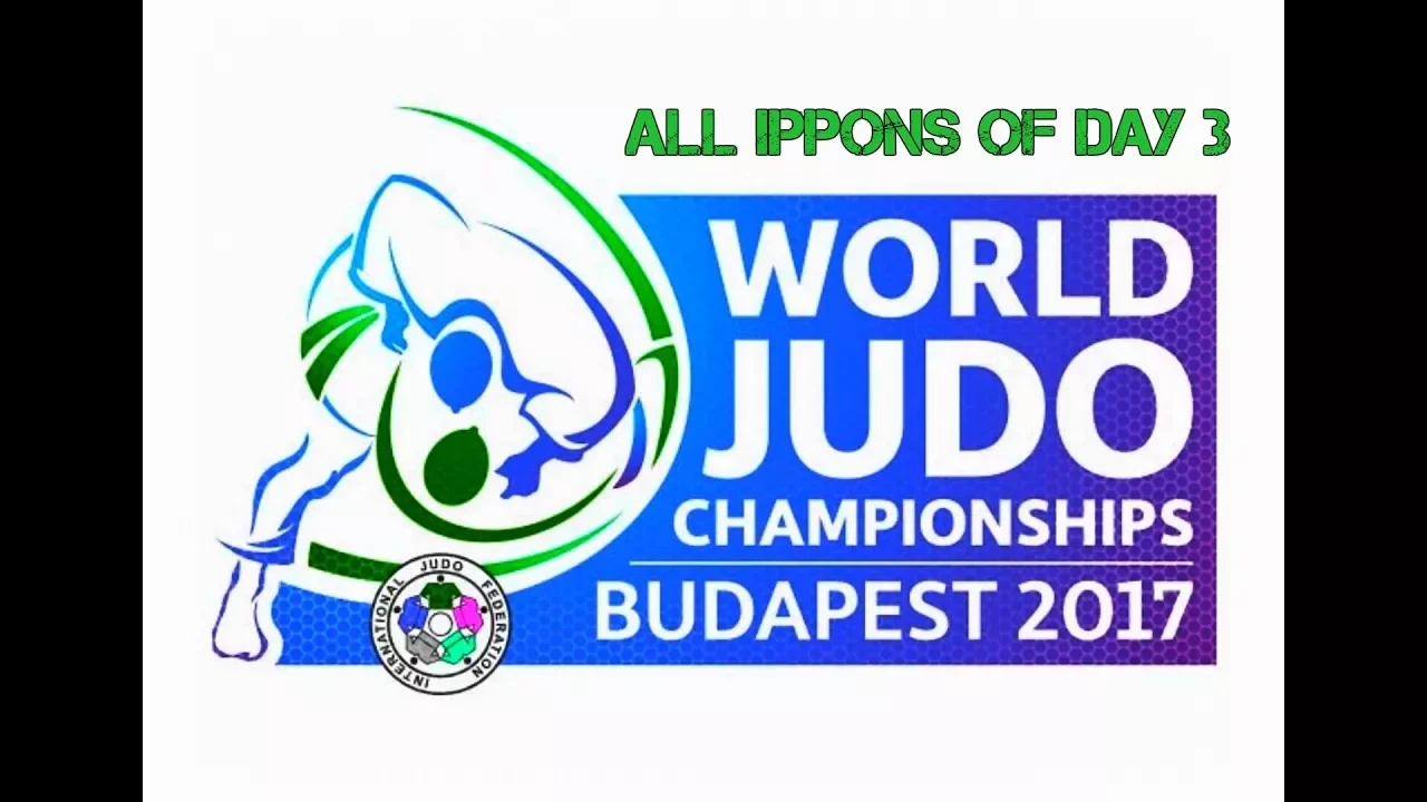 All ippons in day 3 of World Judo Championships Budapest 2017 background