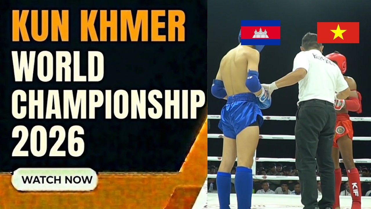 KUN KHMER WORLD CHAMPIONSHIP:  Phạm Lê Gia Huy (VN) vs Thun Kimlong (Cambodia)