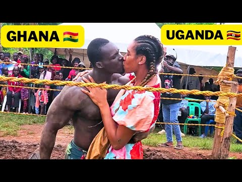 GHANA Wrestler Make Love in the Ring at Soft Ground Wrestling Uganda | STYLE UP VS EDDY MONSTER background