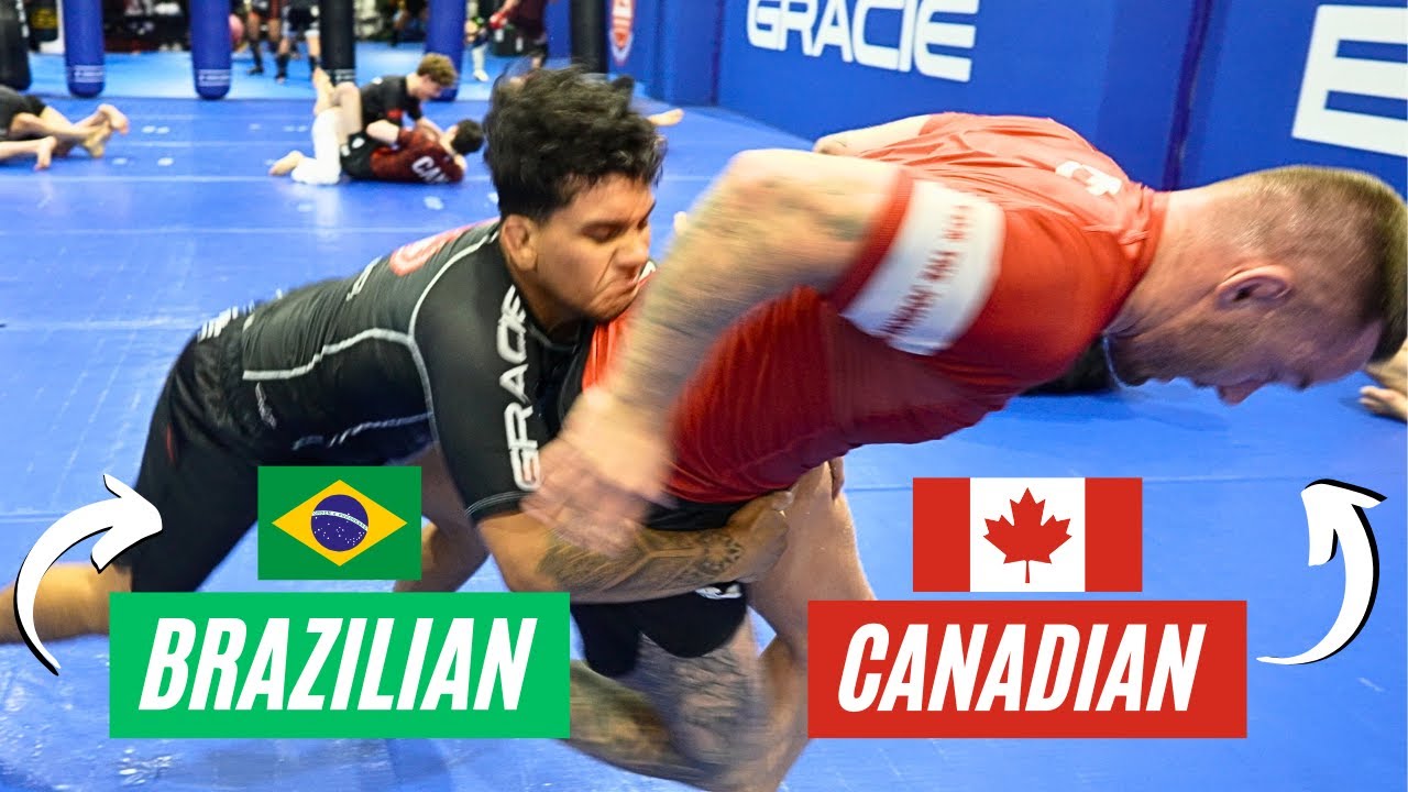 BRAZILIAN Black Belt Vs CANADIAN Black Belt | BJJ Rolling Commentary background
