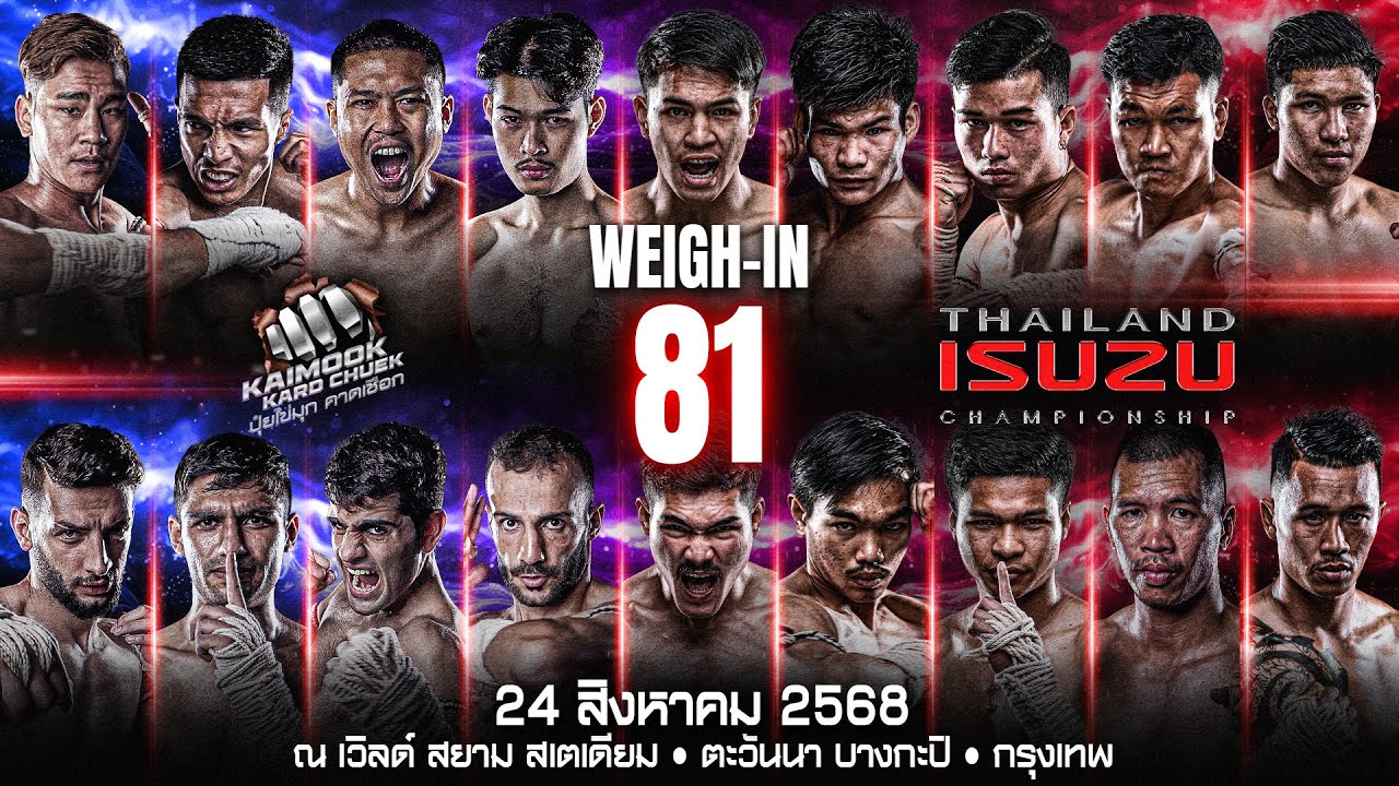 ไทยไฟท์ ลีก #81 | การชั่งน้ำหนัก - Weigh-In (ถ่ายทอดสด 24 สิงหาคม 2568) backdrop