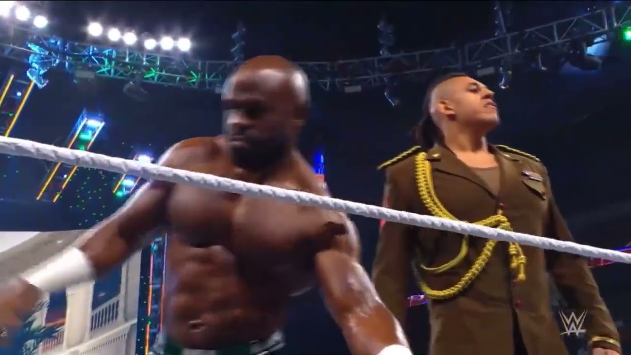 APOLLO CREWS & COMMANDER AZEEZ + T-BAR ( NEW THEME REMIX) ENTRANCE WWE MAIN EVENT 12.16.21 background