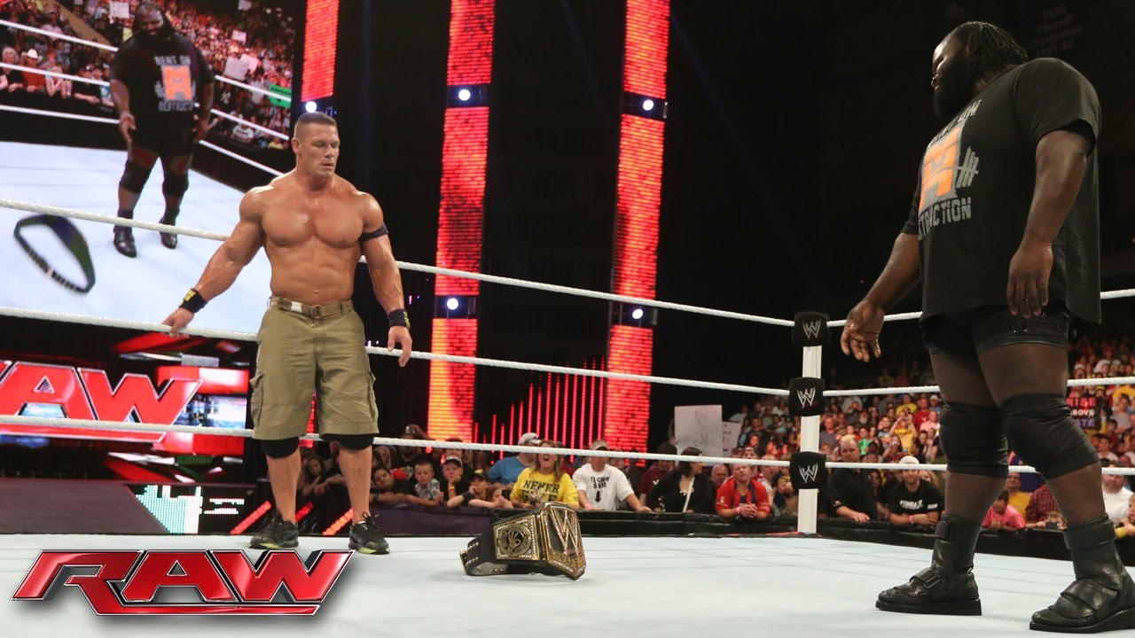 Mark Henry confronts John Cena: Raw, July 1, 2013 background