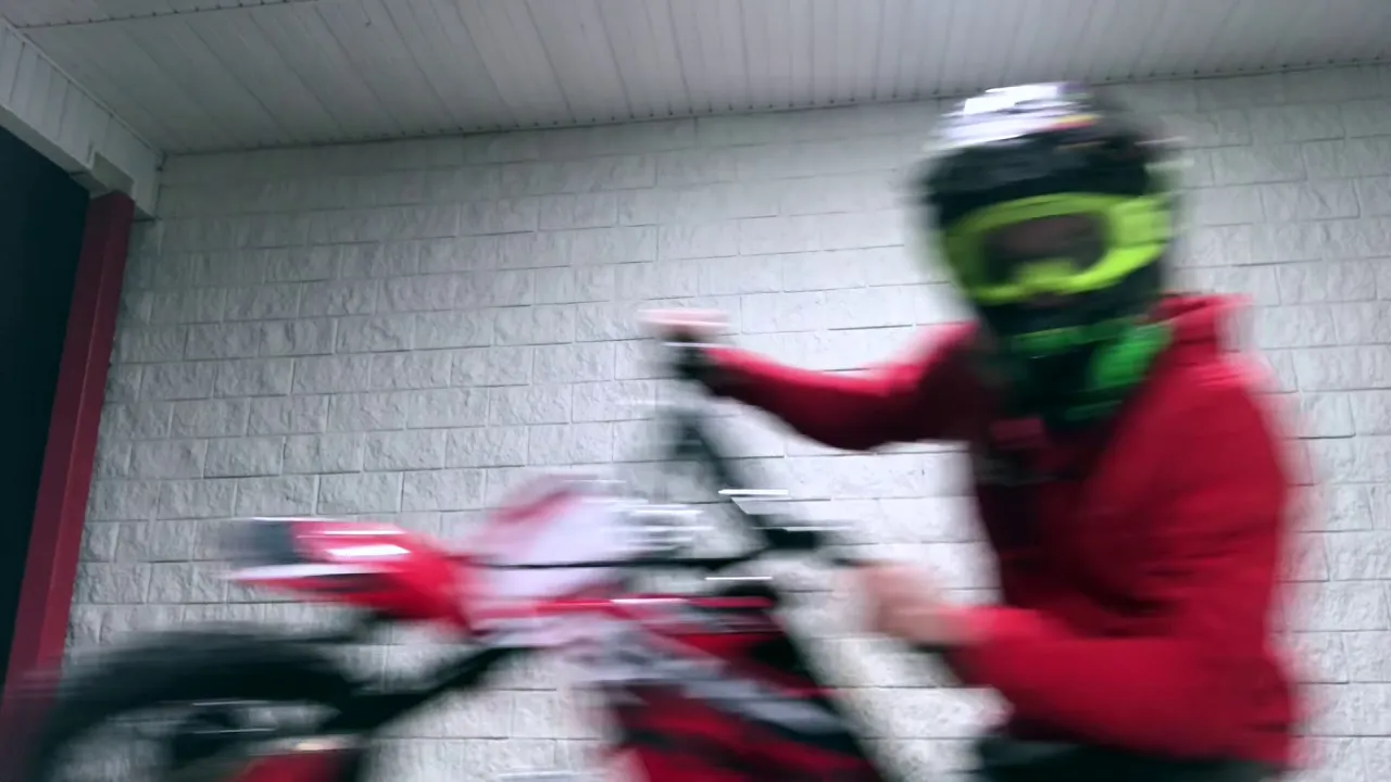 Bob's here (on a pit bike)!