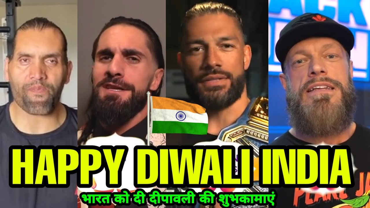 WWE Superstars Wishes India A Very Very Happy Diwali ! The Great Khali, Edge, Roman Reigns !
