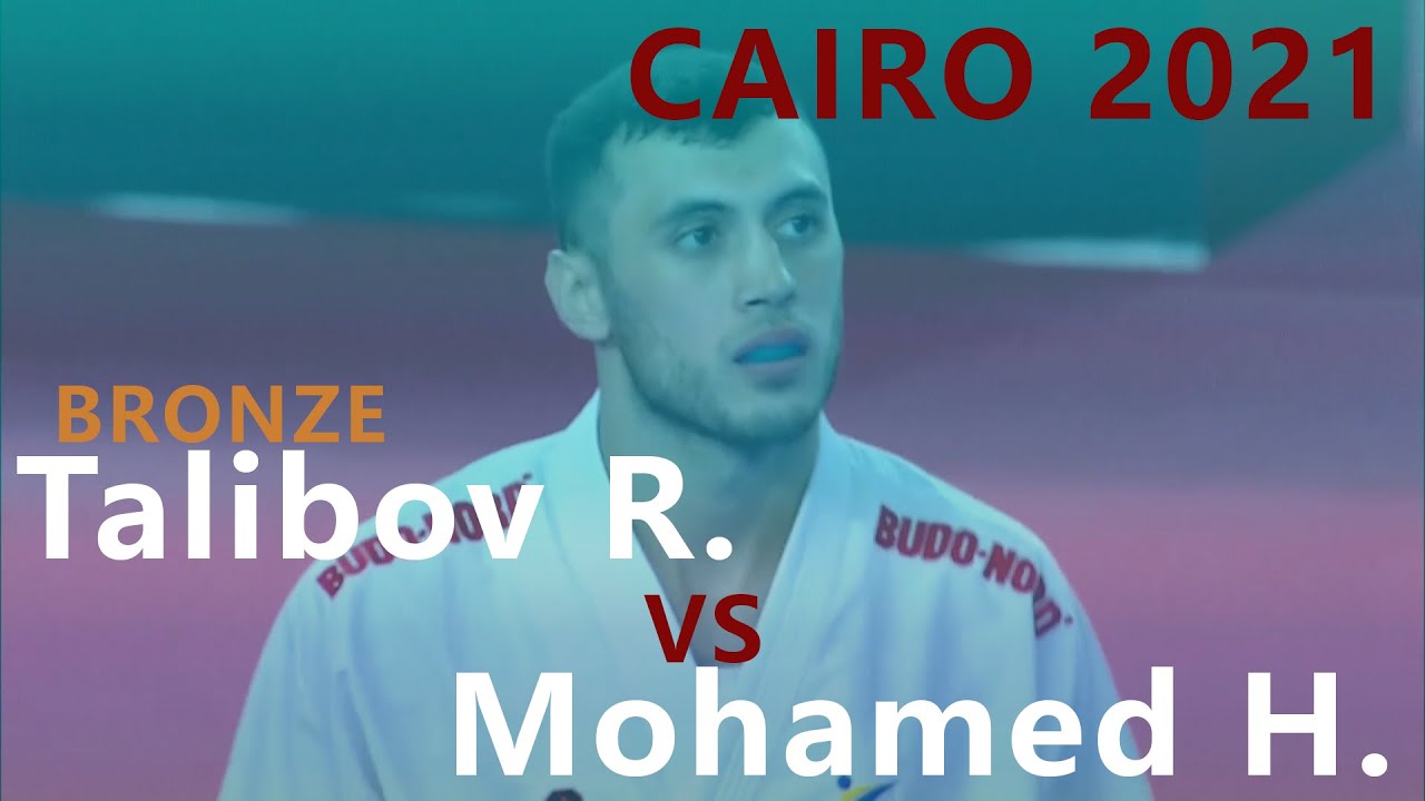 Karate1. Premier League. Cairo 2021. Talibov Ryzvan - Mohamed Hazem. Male kumite 84+ kg background