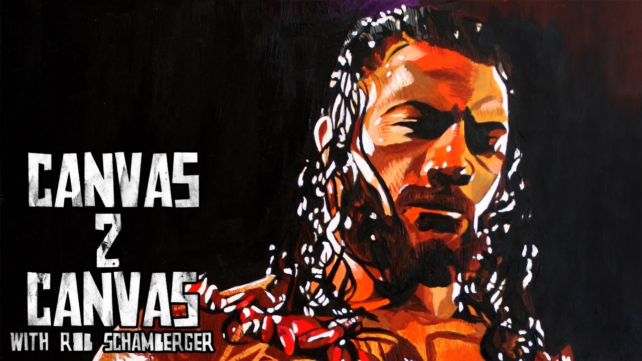A Timeless Portrait of Undisputed WWE Universal Champion Roman Reigns: WWE Canvas 2 Canvas background