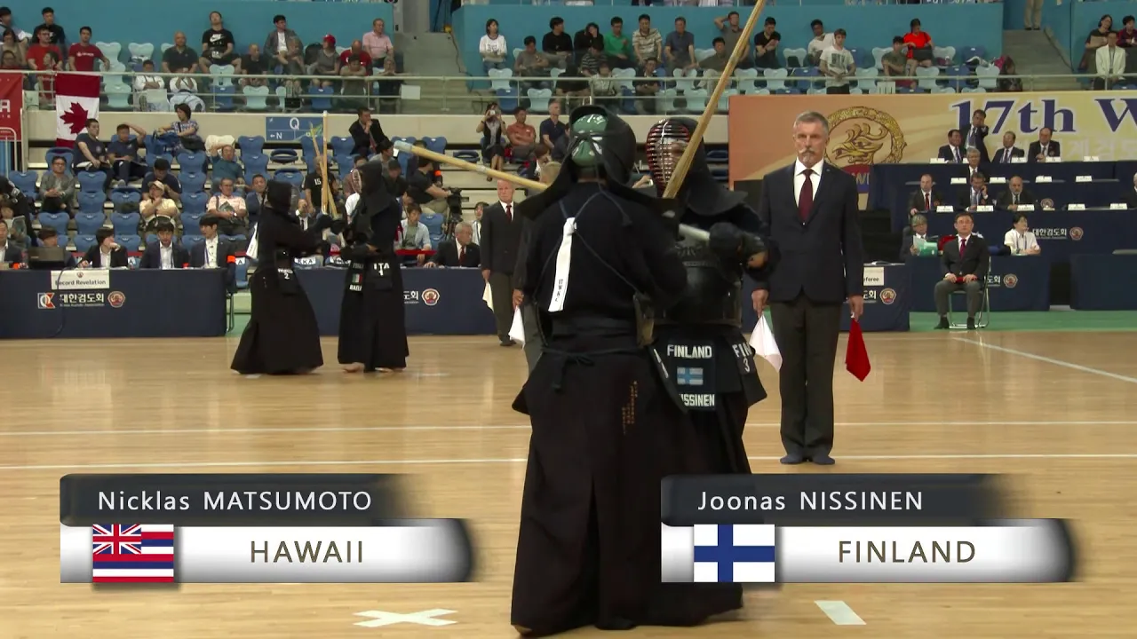 17th World Kendo Championships 4ch N.MATSUMOTO(HAW) vs J.NISSINEN(FIN)