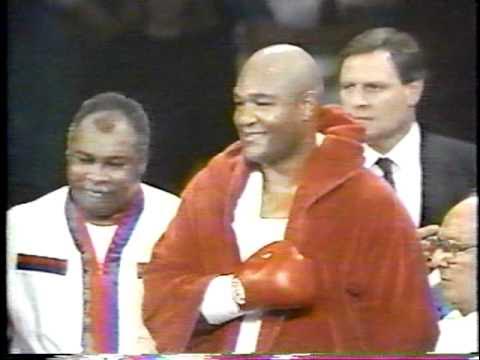 George Foreman sings. backdrop