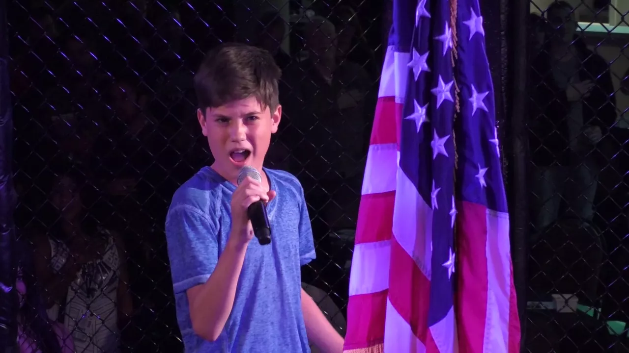 Tanner Massey singing National Anthem