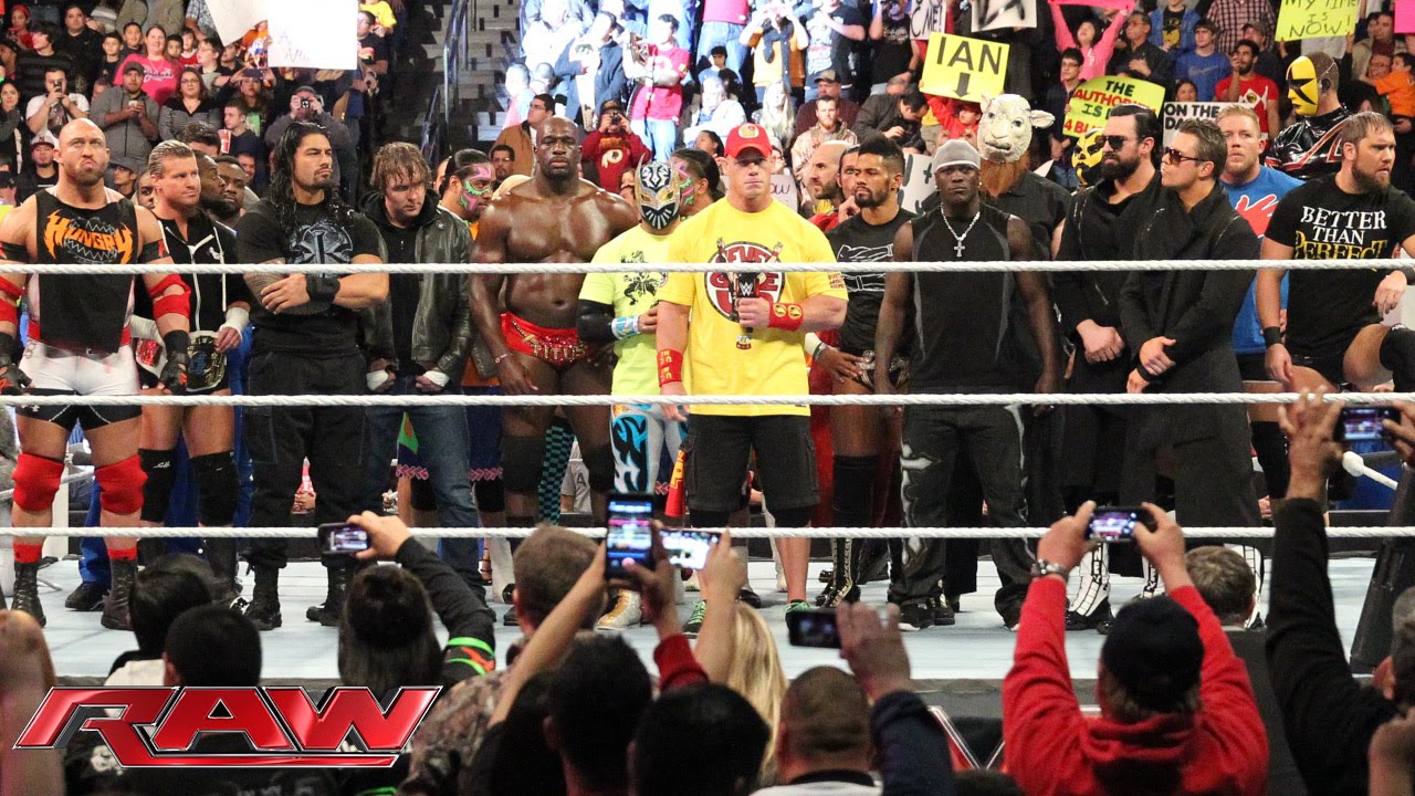 The Authority addresses the WWE roster: Raw, January 5, 2015 background