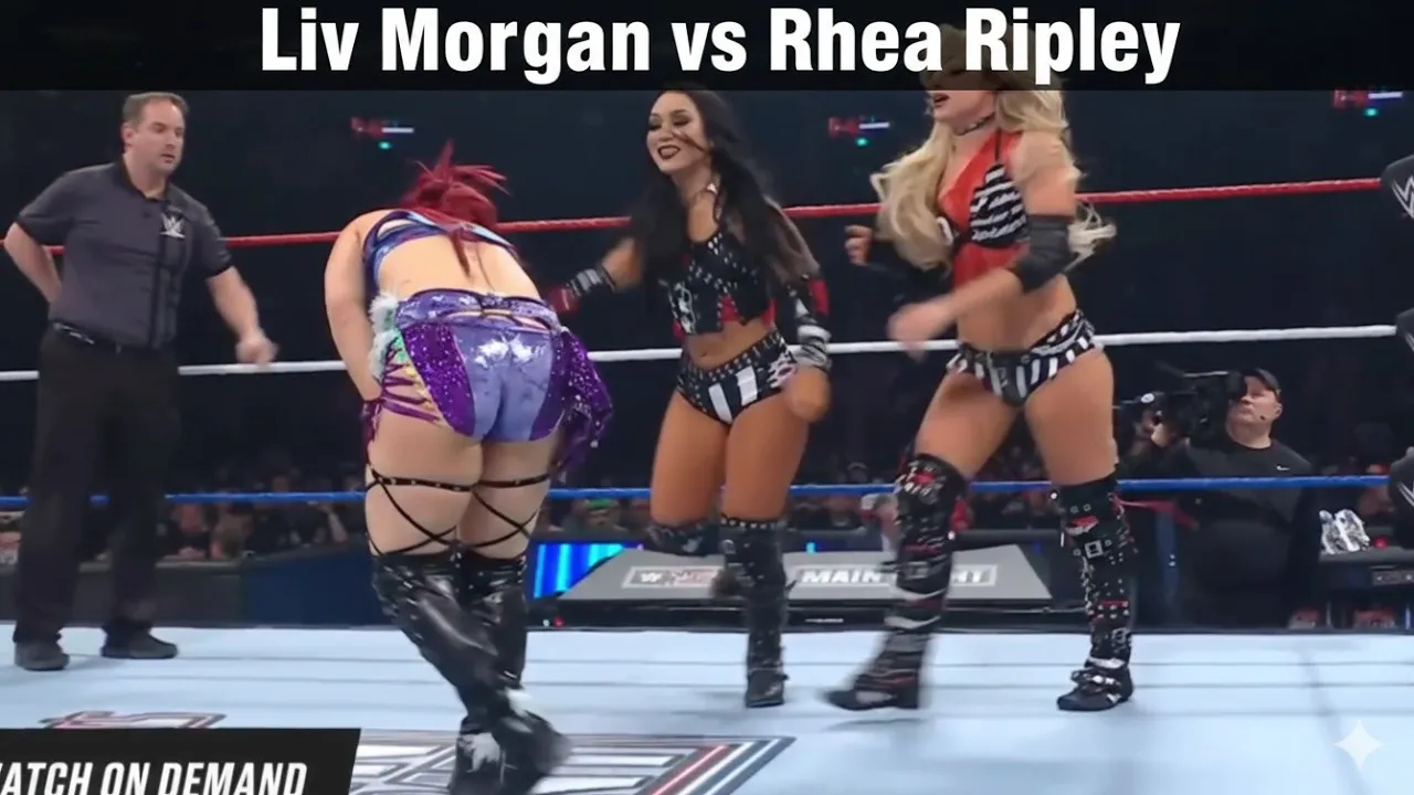 Liv Morgan vs Rhea Ripley and Iya Sky #wwe #wrestlingfuture #livforever #livmorgan #wrestling 