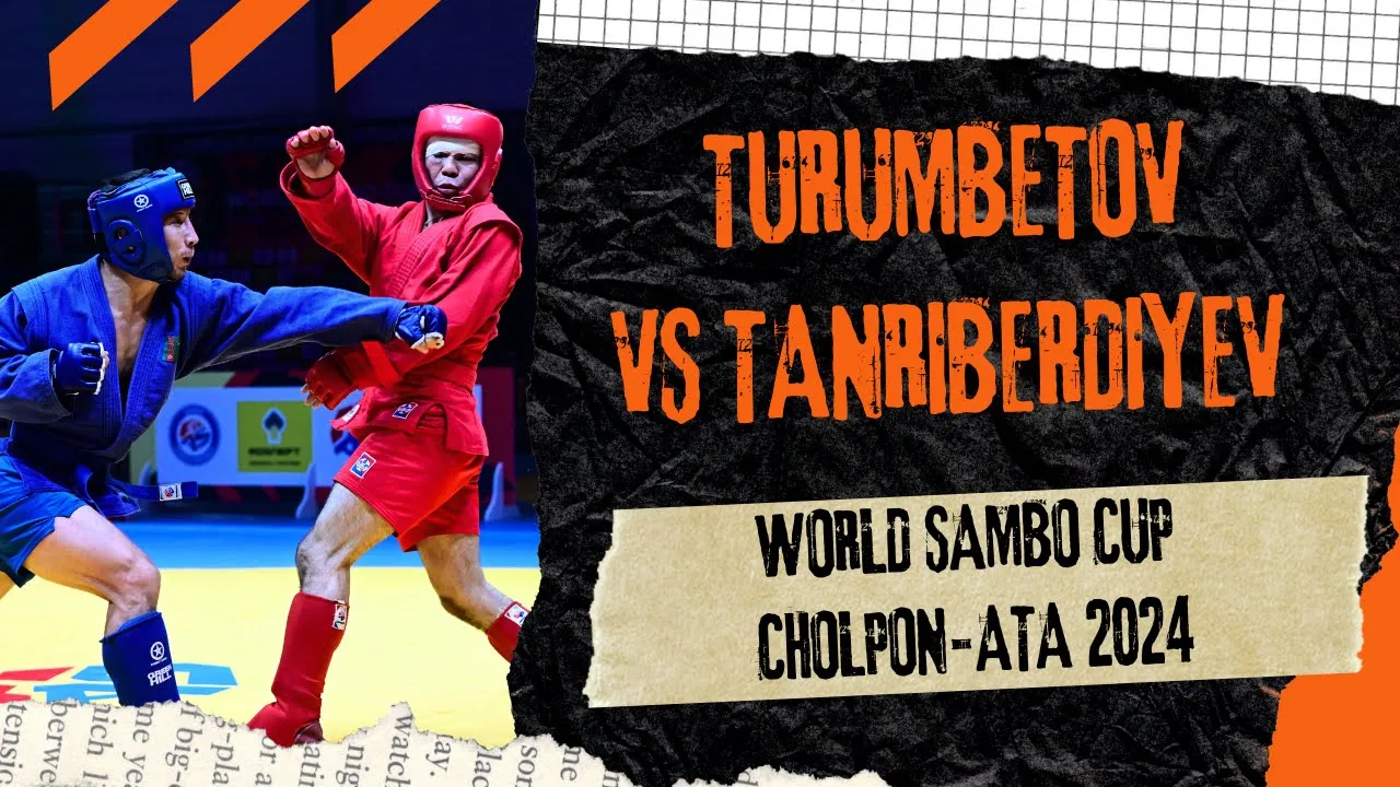 TURUMBETOV (KAZ) vs TANRIBERDIYEV (TKM). World SAMBO Cup Cholpon-Ata 2024 background